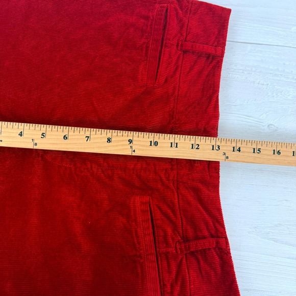 Anthropologie Maeve Colette Velvet Corduroy Wide Leg Pants 31 Red Full Length - Picture 13 of 16